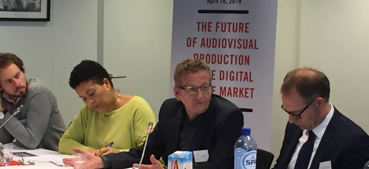 Dietmar Köster, MEP addresses UNI MEI lunch debate on the future of AV production in the Digital Single Market