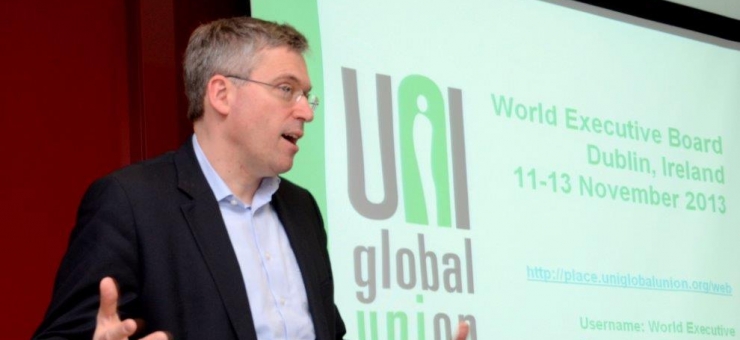 Oliver Roethig addresses UNI Global Union World Executive Board